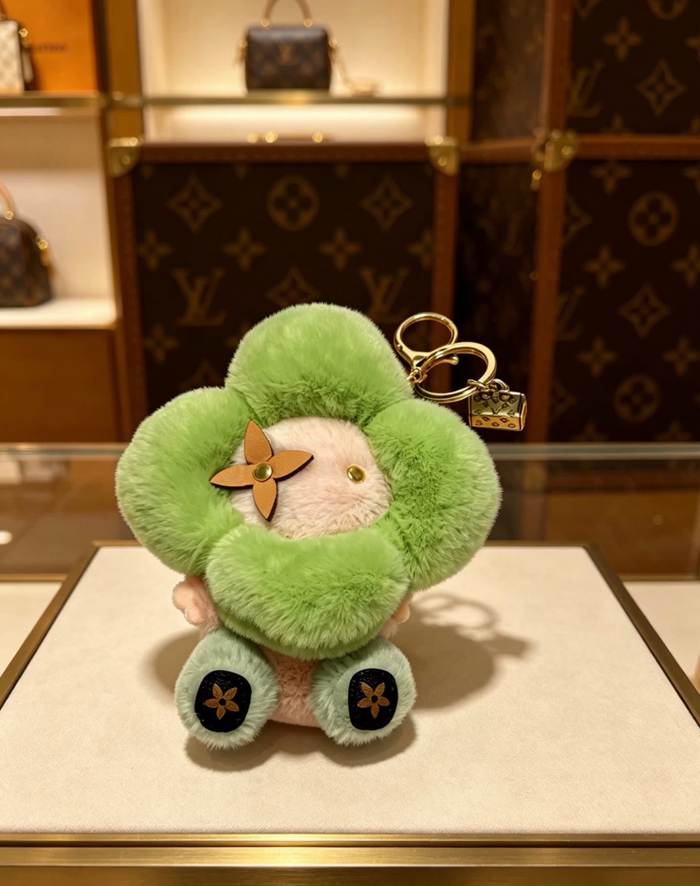 Louis Vuitton Green Flower Keychain
